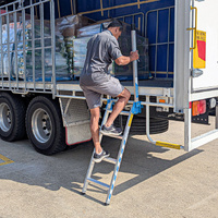Aluminium Step Ladder – Ideal for tautliners/curtain side trucks Height 1410mm - 1640mm