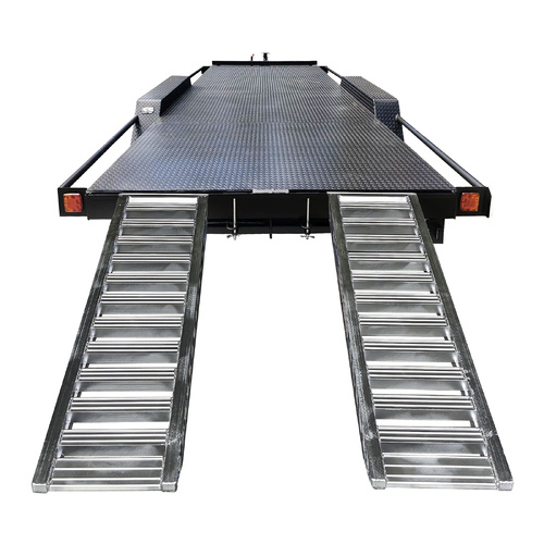 4 Tonne 2.4 Metre X 450mm Aluminium Loading Ramps Heavy Duty Rubber Track Use
