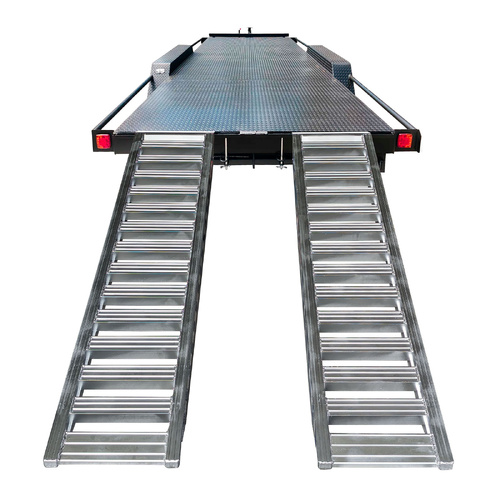 3 Tonne 2.7 Metre X 450mm Aluminium Loading Ramps Heavy Duty Rubber Track Use