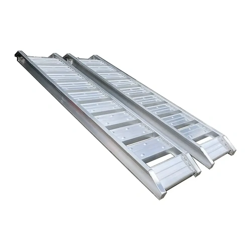 2 Tonne 2.44 Metre X 370Mm Aluminium Loading Ramps - Heavy Duty Rubber Track Use