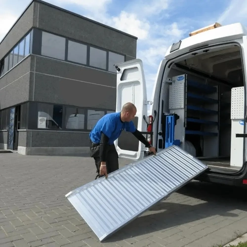7Ft / 2100Mm x 73cm Aluminium Ramp Folds To 1018Mm Access Wheelchairs Disability 400Kg