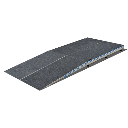 1040mm x 1000mm Aluminium Ramp with Landing (1000mm x 1200mm) - Garage Ramps -Adjustable from 77mm - 104mm