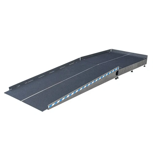 1900mm x 1000mm Aluminium Ramp with Landing (1000mm x 1200mm) - Garage Ramps - Adjustable from 163mm up to 190mm